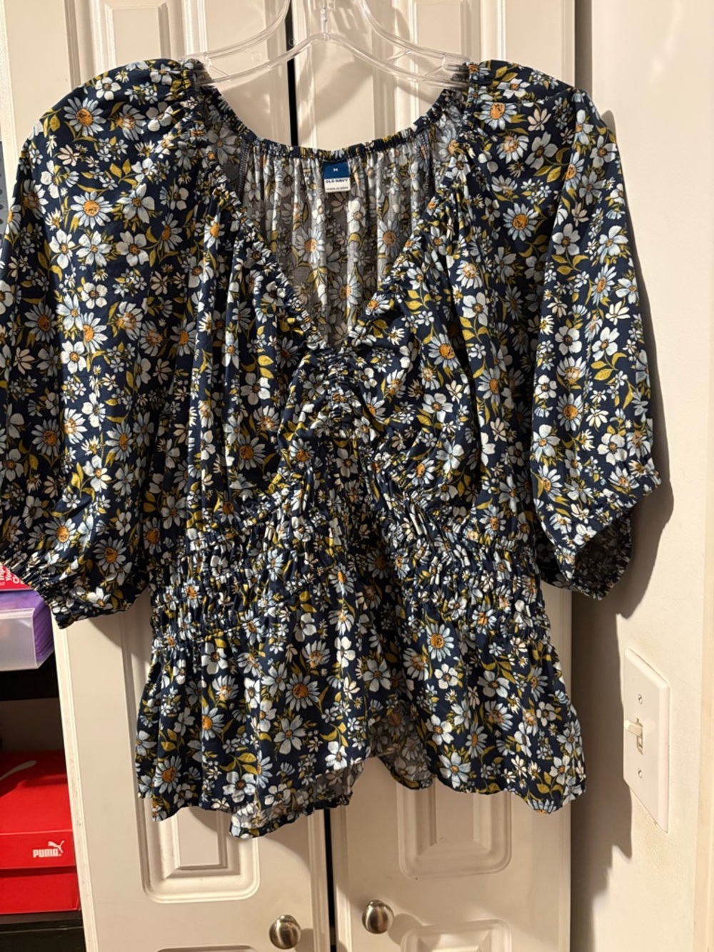 Old Navy Floral Ruffled Peasant Top